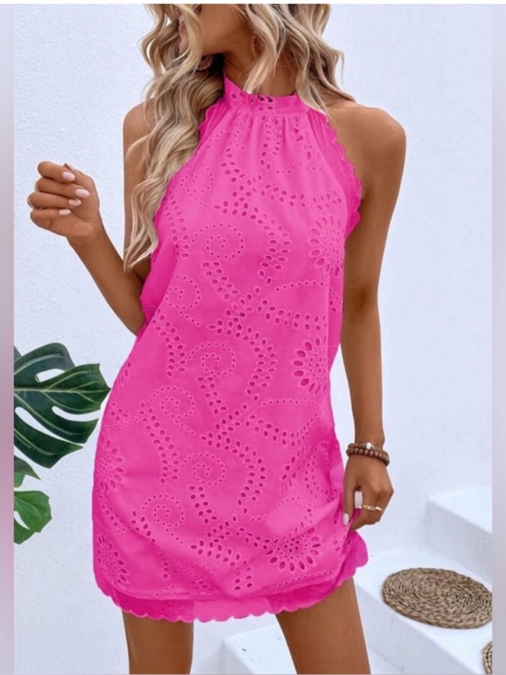 SHEIN Pink Halter Dress